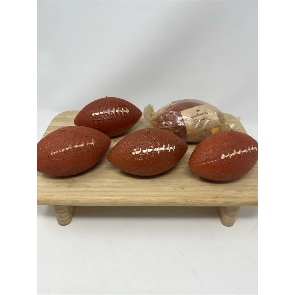 Vintage 1970's Lot of 5 Football Candles by Hallmark NFL Superbowl Birthday